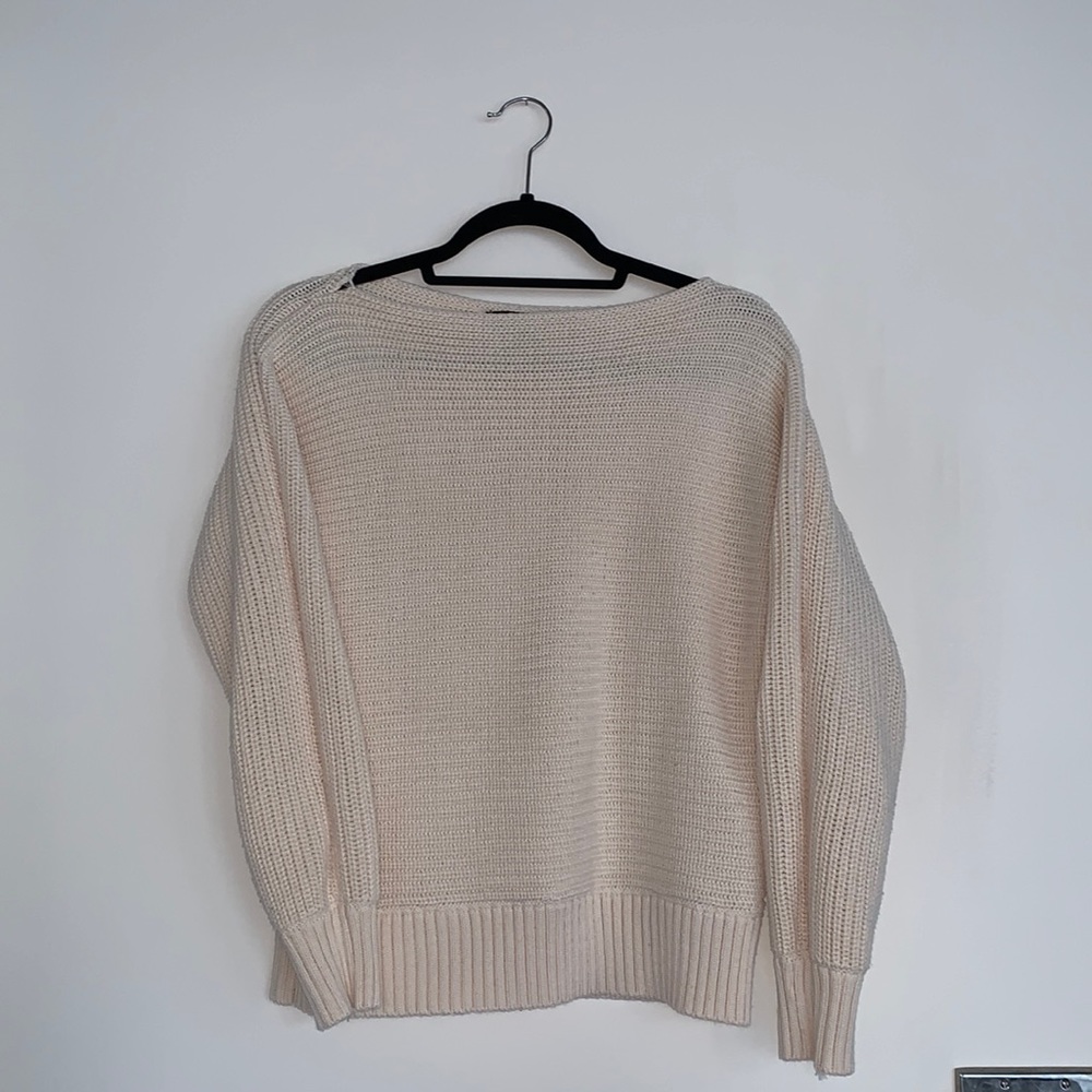 Forever 21 ivory knit boat neck sweater- S